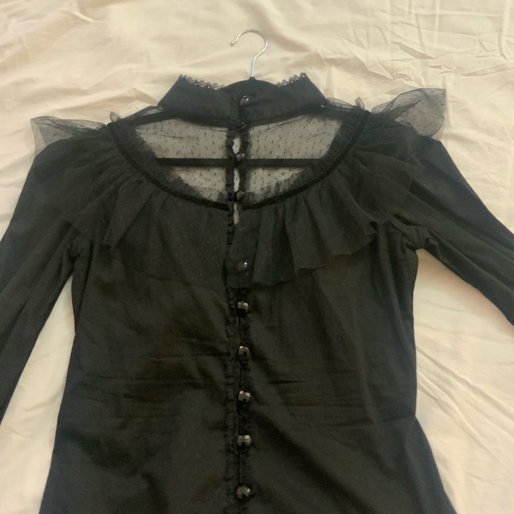Chic Black Button-Up Women's Blouse